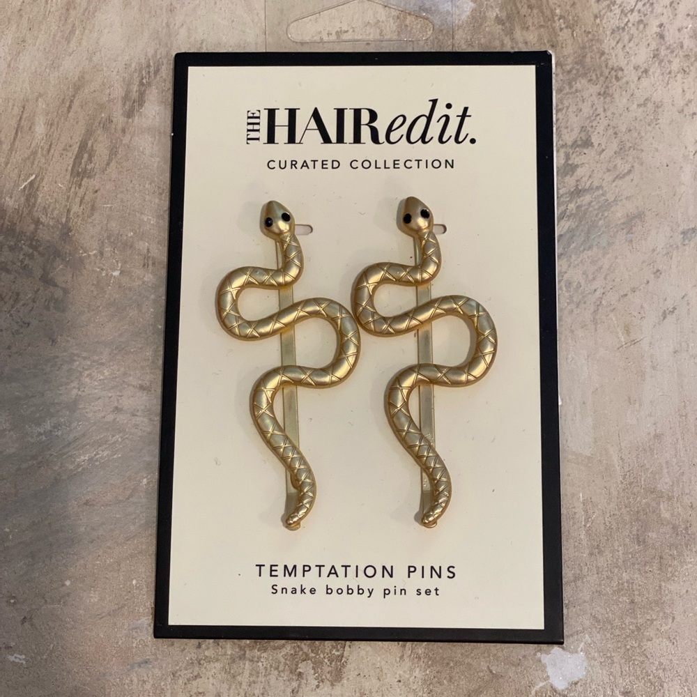 THE HAIR edit Gold Tone Snake bobby pin set  Year of the Snake!    NWT